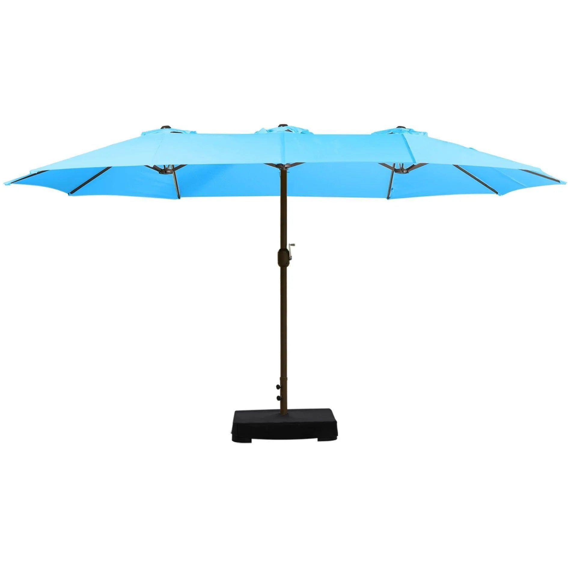 Market Umbrella with Base Stand 15 Ft. Light Blue Aoodor